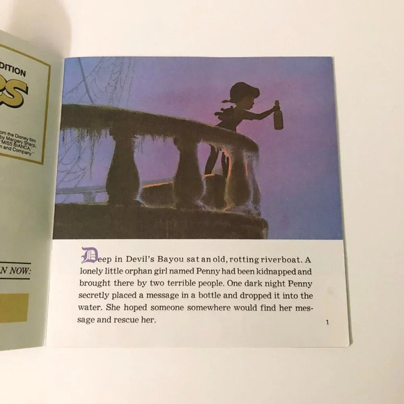 Vintage 1977 The  Rescuers Walt Disneys Storyteller Book only NO Tape - Picture 6 of 12